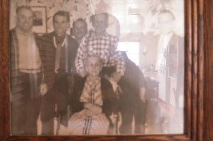 I took this photo of a picture of Keith's father and uncles (Norman, Victor, Clem, Whitmore, Stnaford) the other day at Stanford (Jr.) Chicoyne's place in Barachois West. Apologies for the glare.